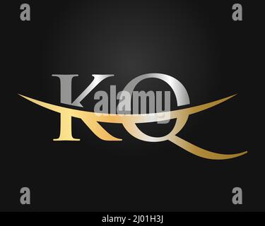 Initial Letter KQ Logo. KQ Letter Logo Design Vector Template Stock Vector