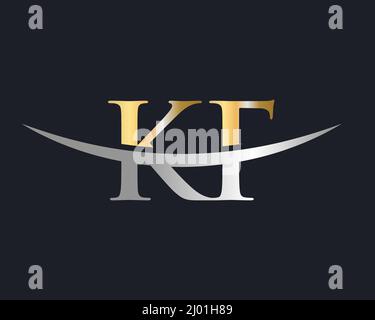 Initial Letter KF Logo. KF Letter Logo Design Vector Template Stock Vector