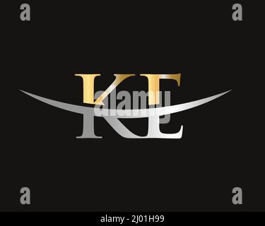 Initial Letter KE Logo. KE Letter Logo Design Vector Template Stock Vector