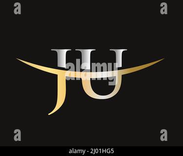 Initial Monogram Letter JU Logo Design Vector. JU Logo Design Template Stock Vector