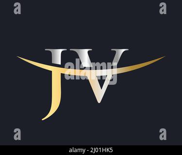 Initial Monogram Letter JV Logo Design Vector. JV Logo Design Template Stock Vector