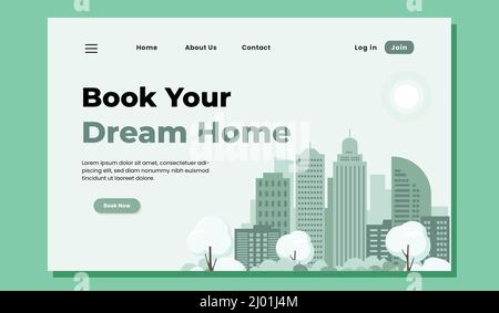 Book your dream home real estate website landing page Stock Vector