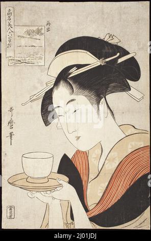 Appearing Again: The Courtesan Naniwaya Okita. Kitagawa Utamaro (Japan, 1753-1806). Japan, circa 1795-1796. Prints; woodblocks. Color woodblock print Stock Photo