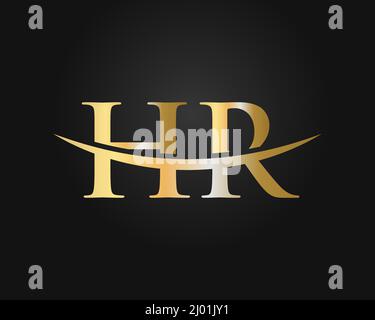 Initial Monogram Letter HR Logo Design Vector. HR Logo Design Template Stock Vector