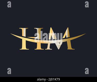 Initial Monogram Letter HM Logo Design Vector. HM Logo Design Template Stock Vector