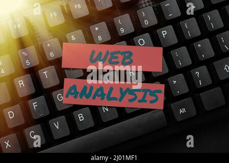 Sign displaying Web Analysis. Business showcase Web Analysis Inputting Important Informations Online, Typing Funny Internet Blog Stock Photo
