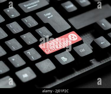 Handwriting text Next Generation. Internet Concept product that has been developed using the latest technology Fixin G Coding String Arrangement Stock Photo