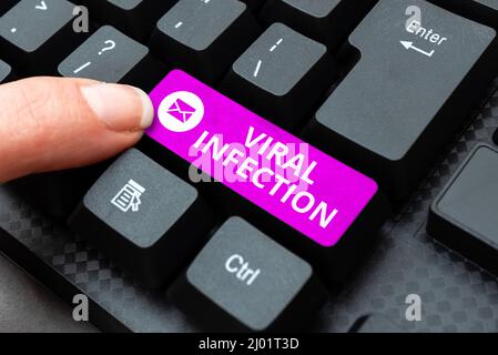Handwriting text Viral Infection. Business approach Specific attack of the human cells from the reproduction of harmful virus Writing Comments On A Stock Photo