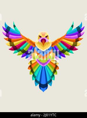 illustration eagle bird with pop art style Stock Vector