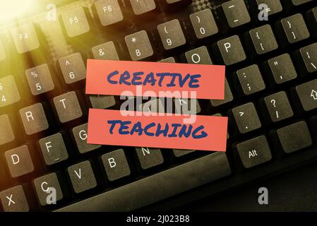 Text caption presenting Creative Teaching. Business showcase the act of ...