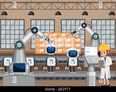Computer Control Cartoon Automation Computers evolution cartoon vector concept. Vintage old computing ...