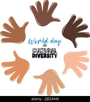 Poster design for world day cultural diversity  illustration Stock Vector