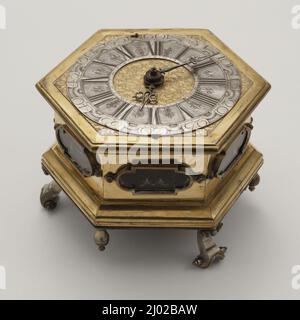 Table Clock. Georg Metzner (Germany, Silesia, Neusalz, active 17th century). Germany, circa 1650. Furnishings; Accessories. Silver, gilt bronze Stock Photo