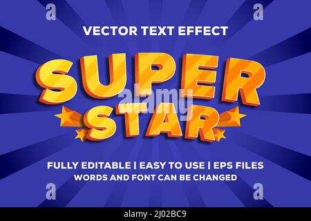 super star vector text effect fully editable Stock Vector