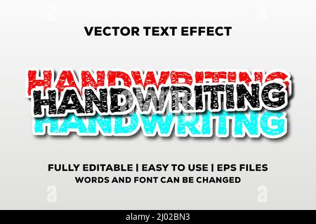 handwriting vector text effect fully editable Stock Vector