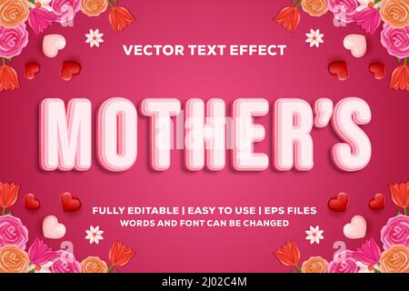 mother's vector text effect fully editable Stock Vector