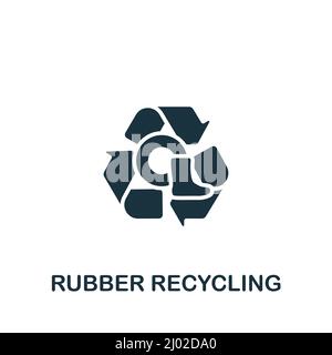 Rubber Recycling icon. Monochrome simple icon for templates, web design and infographics Stock Vector