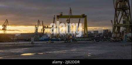 CGI Backplates showing industrial areas, harbors Stock Photo