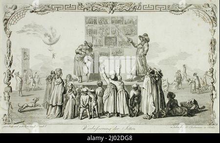 Improvement of the Morals. Daniel Nikolaus Chodowiecki (Germany, Danzig, 1726-1801). Germany, 1786. Prints; etchings. Etching Stock Photo