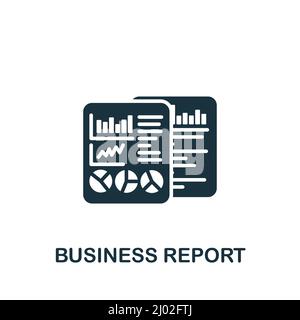 Business Report icon. Monochrome simple icon for templates, web design and infographics Stock Vector