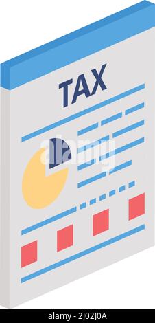 tax document isometric style icon Stock Vector
