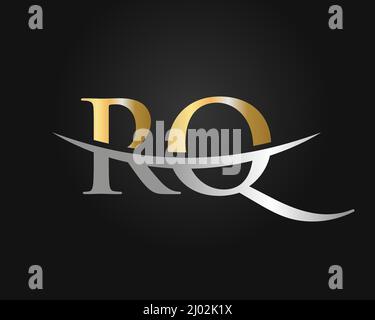 Initial Monogram Letter RQ Logo Design Vector. RQ Logo Design Template Stock Vector