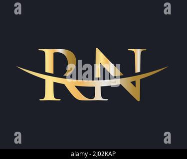 Initial Monogram Letter RN Logo Design Vector. RN Logo Design Template Stock Vector