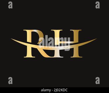 Initial Monogram Letter RH Logo Design Vector. RH Logo Design Template Stock Vector