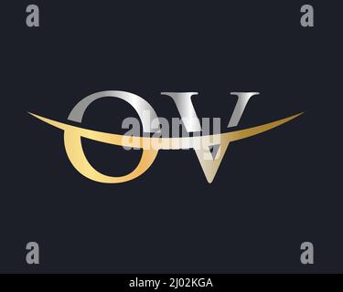 Initial Monogram Letter OV Logo Design Vector. OV Logo Design Template Stock Vector