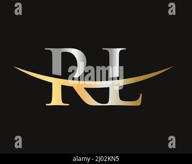 Initial Monogram Letter RL Logo Design Vector. RL Logo Design Template Stock Vector