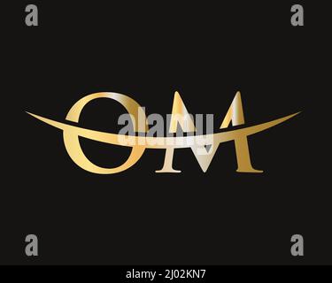 Initial Monogram Letter OM Logo Design Vector. OM Logo Design Template Stock Vector