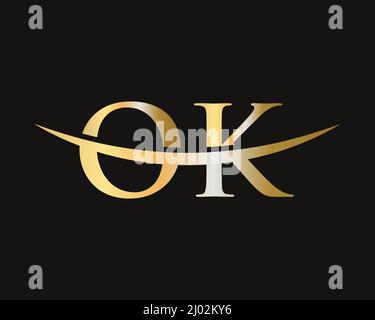 Initial Monogram Letter OK Logo Design Vector. OK Logo Design Template Stock Vector