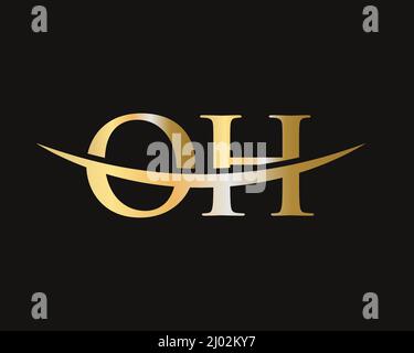 Initial Monogram Letter OH Logo Design Vector. OH Logo Design Template Stock Vector