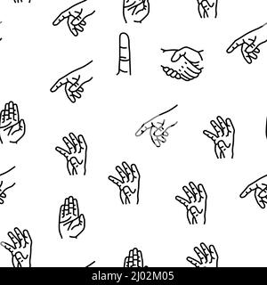 Hand Gesture And Gesticulate Vector Seamless Pattern Stock Vector