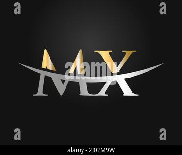 Initial Monogram Letter MX Logo Design Vector. MX Logo Design Template Stock Vector
