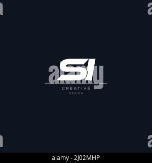 Letter SI logo icon design template elements Stock Vector
