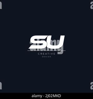 Letter SU logo icon design template elements Stock Vector