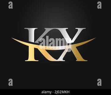 Initial Monogram Letter KX Logo Design Vector. KX Logo Design Template Stock Vector