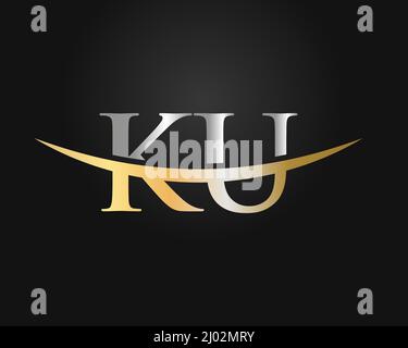 Initial Monogram Letter KU Logo Design Vector. KU Logo Design Template Stock Vector