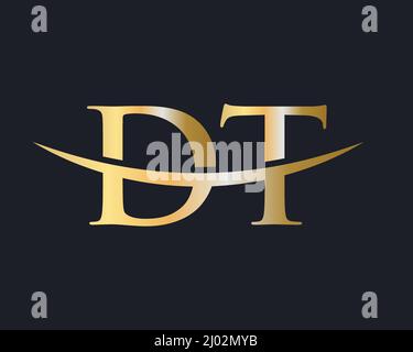 Initial Monogram Letter DT Logo Design Vector. DT Logo Design Template Stock Vector