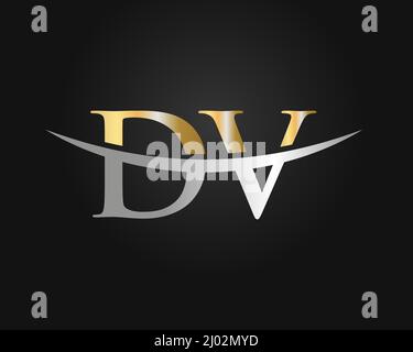 DV D V Black And White Letter Logo Design With Vertical And Horizontal  Lines. Royalty Free SVG, Cliparts, Vectors, and Stock Illustration. Image  79311959.