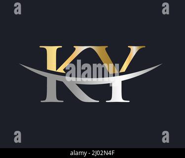 Initial Monogram Letter KY Logo Design Vector. KY Logo Design Template Stock Vector