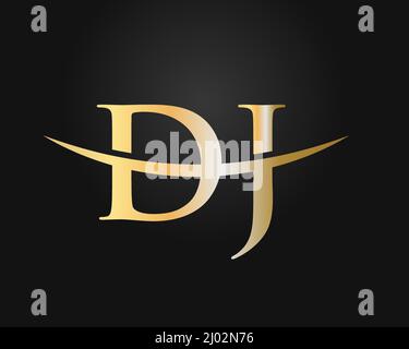 Initial Monogram Letter DJ Logo Design Vector. DJ Logo Design Template ...
