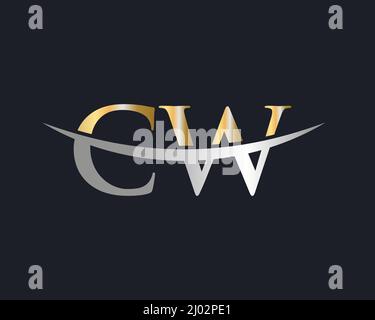 Initial Monogram Letter CW Logo Design Vector. CW Logo Design Template Stock Vector