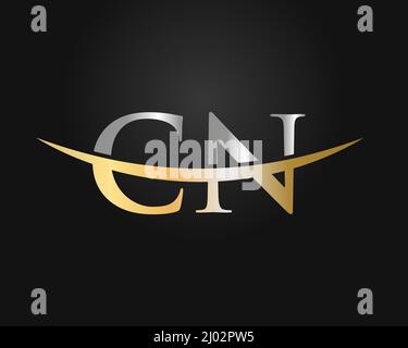 Initial Monogram Letter CN Logo Design Vector. CN Logo Design Template Stock Vector