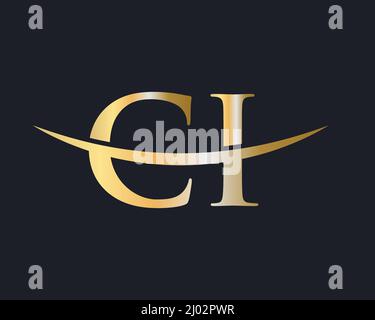 Initial Monogram Letter CI Logo Design Vector. CI Logo Design Template Stock Vector