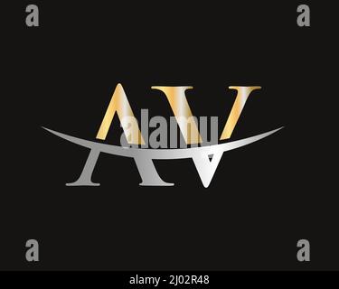 Initial Monogram Letter AV Logo Design Vector. AV Logo Design Template Stock Vector