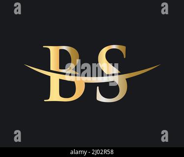 Initial Monogram Letter BS Logo Design Vector. BS Logo Design Template Stock Vector