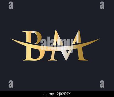 Initial Monogram Letter BM Logo Design Vector. BM Logo Design Template Stock Vector