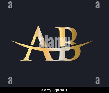 Initial Monogram Letter AB Logo Design Vector. AB Logo Design Template Stock Vector